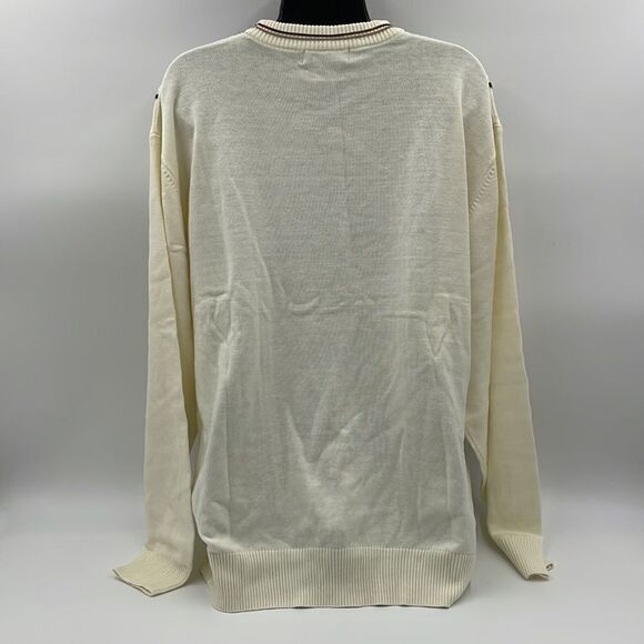 NWTS cream with brown patterns protégé striped sweater - Picture 2 of 9